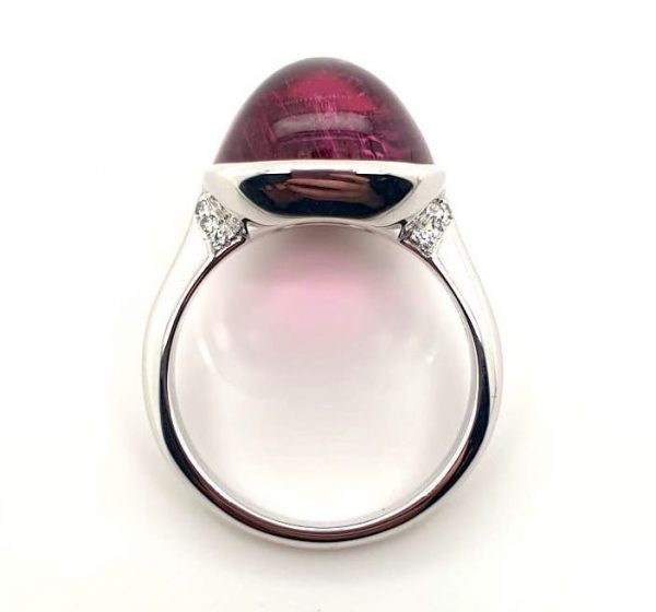 Modern 19.03ct Rubellite and Diamond Ring