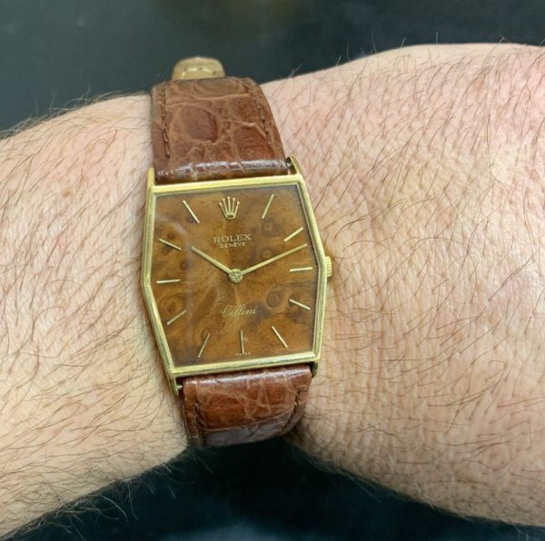 Rolex Cellini Vintage Wooden Dial 18ct Yellow Gold Manual Watch