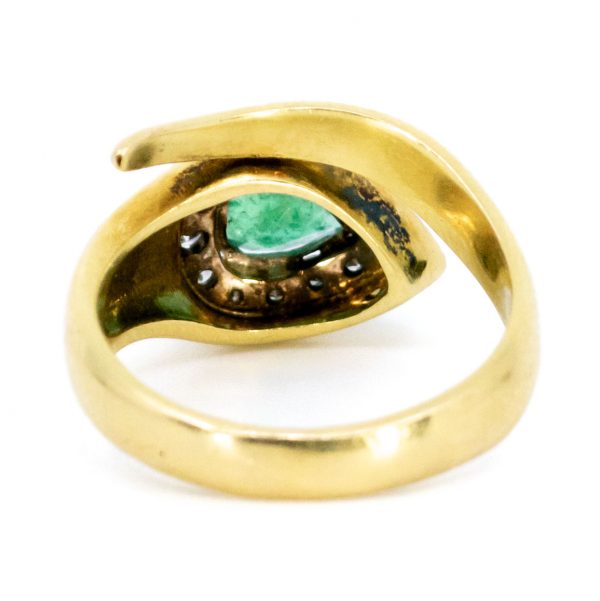 Vintage 1ct Emerald and Diamond Snake Ring