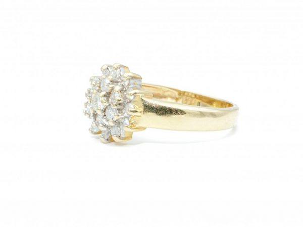 Vintage Diamond Double Cluster Ring
