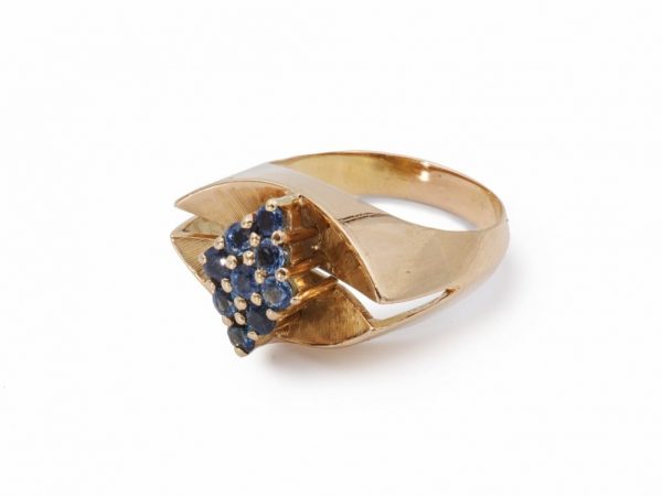 Vintage Sapphire Gold Dress Ring, Circa 1960