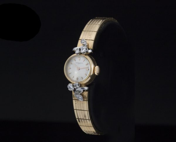 Vintage Vacheron Constantin 18ct Yellow Gold and Diamond Watch; manual wind movement, 0.40 carat diamond bezel decorations. Made in Switzerland Circa 1950s