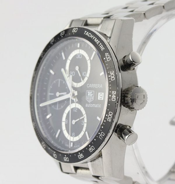 Tag Heuer Carrera CV2010 Stainless Steel 41mm Automatic Chronograph Watch, on stainless steel bracelet