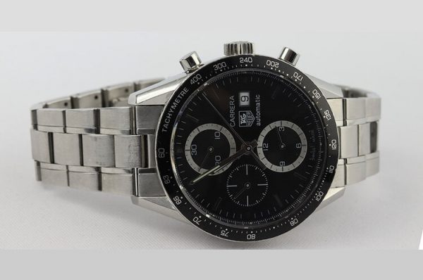 Tag Heuer Carrera CV2010 Stainless Steel 41mm Automatic Chronograph Watch, on stainless steel bracelet