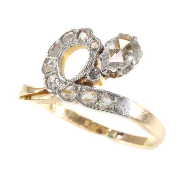 antique Victorian asymmetric diamond engagement ring