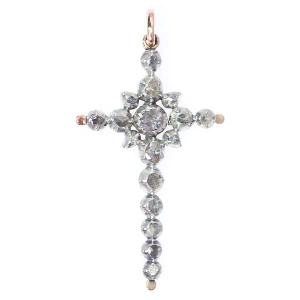 Antique diamond cross pendant