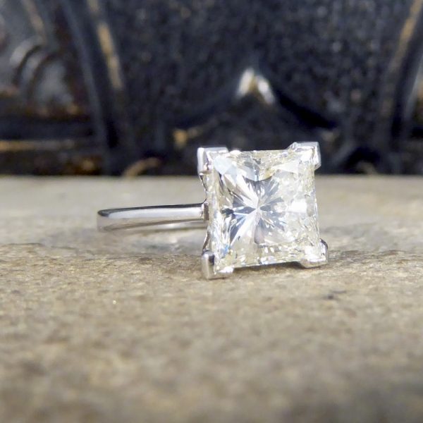 2.95ct Princess Cut Diamond Solitaire Ring