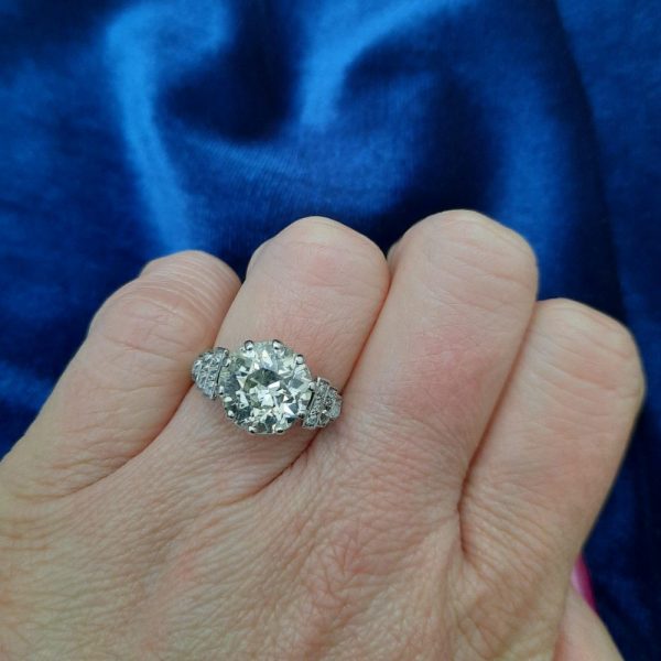 Vintage 4ct Old Cut Diamond Engagement Ring