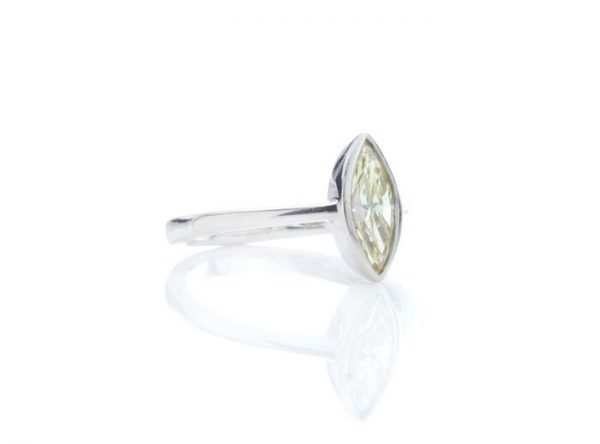 Marquise Cut Diamond and Platinum Ring; set with a 0.81 carat marquise brilliant cut diamond. Comes with GIA certificate