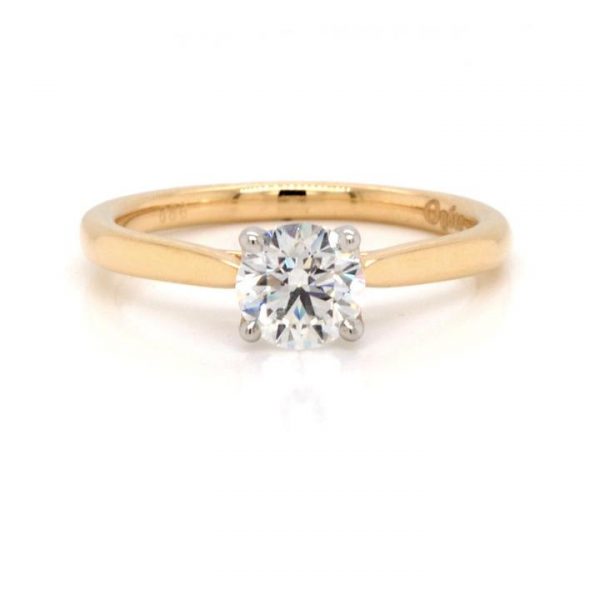 0.70ct Diamond Single Stone Engagement Ring in 18ct Yellow Gold; set with a 0.70 carat round brilliant-cut diamond, with GIA certificate