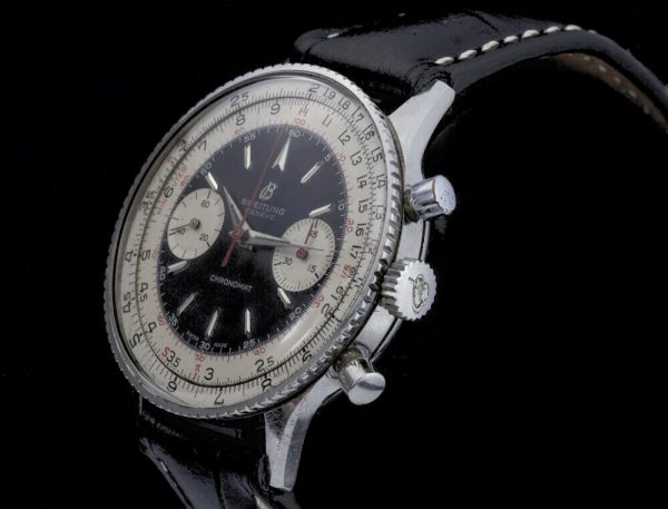 Vintage Breitling Chronomat 37mm Stainless Steel Chronograph, Ref 217012, silver dial with applied hour markers and steel hands, indicating hours, minutes, small seconds, chronograph seconds, and 45 minute counter, Venus 175 chronograph movement, Circa 1960s