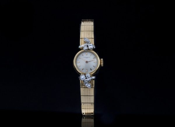 Vintage Vacheron Constantin 18ct Yellow Gold and Diamond Watch; manual wind movement, 0.40 carat diamond bezel decorations. Made in Switzerland Circa 1950s