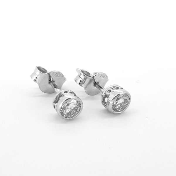 Diamond Stud Earrings in 18ct White Gold, 0.45 carats