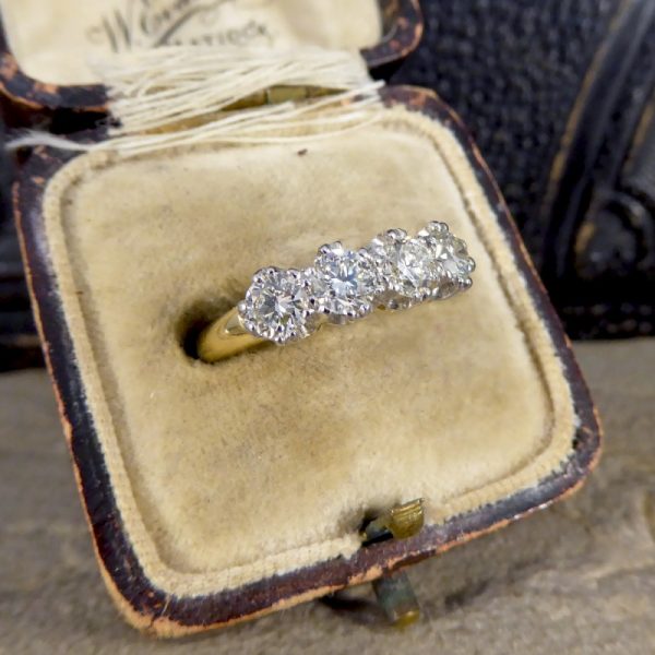 Four Stone 1.10ct Old Cut Diamond Ring