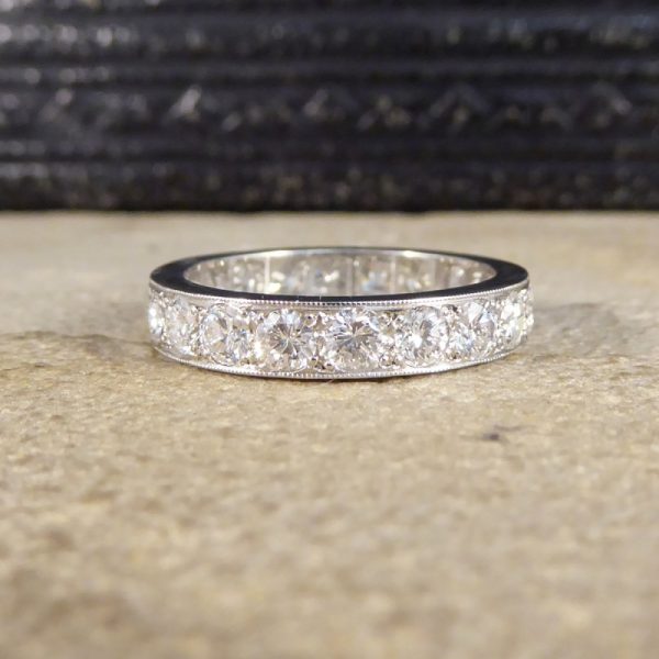 Full 2.11ct Brilliant Cut Diamond Platinum Eternity Ring