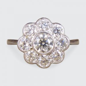 Modern 1.05ct Diamond set Daisy Cluster Ring