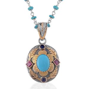 Ishana Turquoise Ruby Sapphire Pendant