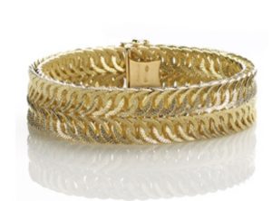 Vintage Gold Bracelet, Double textured