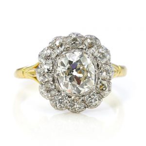 diamond cluster ring old cut Engagement