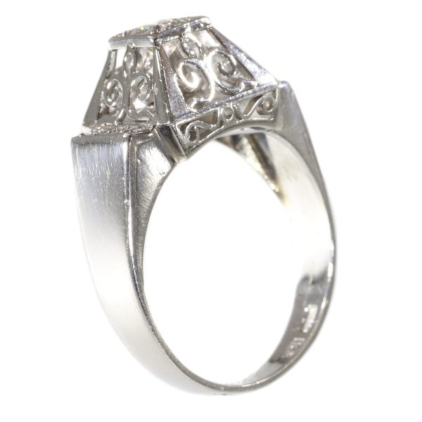 Unusual Vintage Fifties Platinum Diamond Engagement Ring