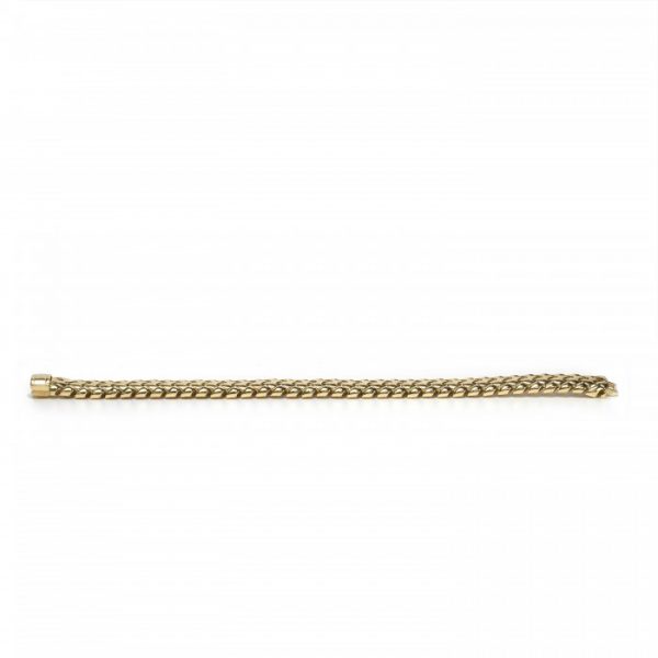 Tiffany and Co Vannerie 18ct Yellow Gold Bracelet; domed lattice design, folding clasp. Stamped Tiffany & Co., 750, 1995