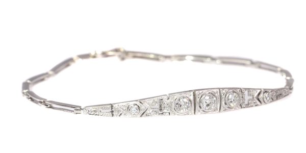 Antique Art Deco 18ct White Gold Diamond Bracelet