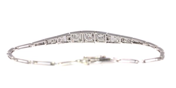 Antique Art Deco 18ct White Gold Diamond Bracelet