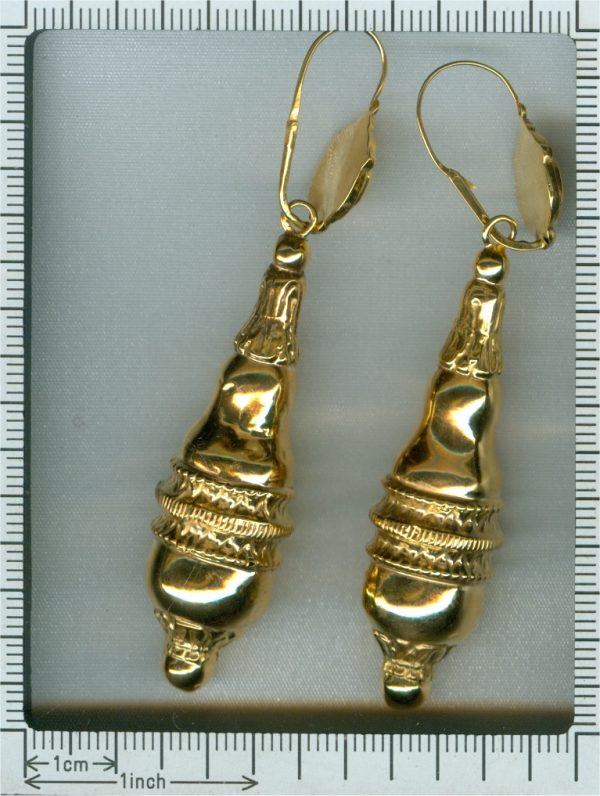 Antique Victorian 18ct Gold Pendant Drop Earrings