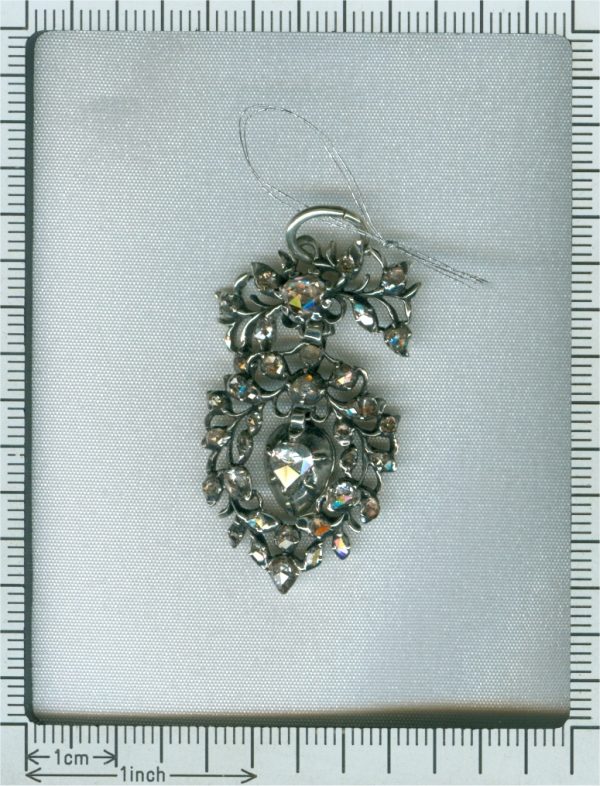 Antique Flemish Rose Cut Diamond Heart Pendant Circa 1700