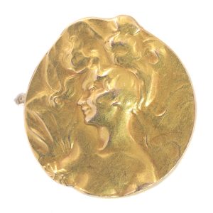 Antique Art Nouveau 18ct Yellow Gold Brooch