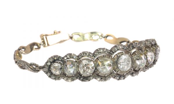 Vintage Victorian Style Rose Cut Diamond Bracelet