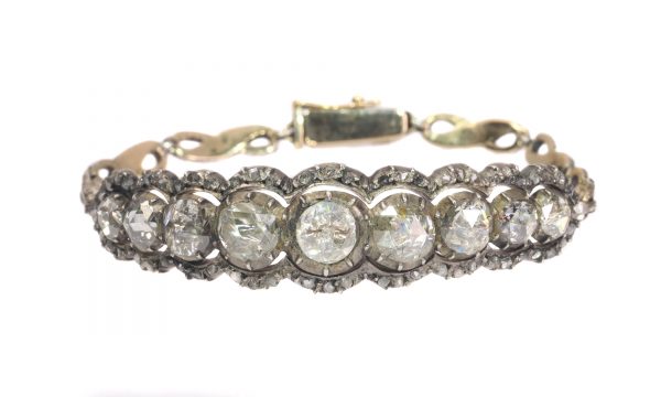 Vintage Victorian Style Rose Cut Diamond Bracelet
