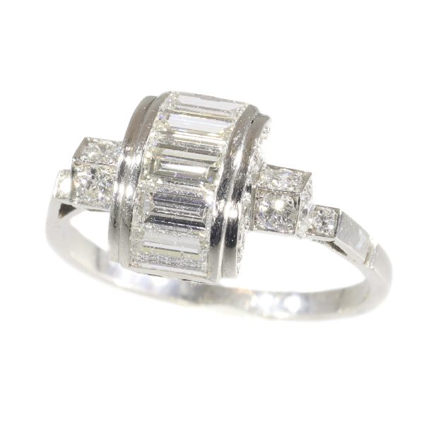 Vintage Fifties Art Deco Style Diamond Engagement Ring