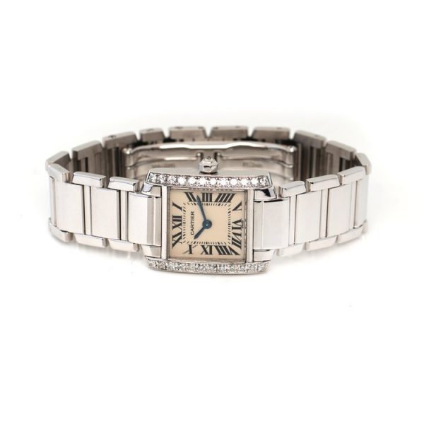 Cartier Tank Francaise 18ct White Gold Watch with Diamonds