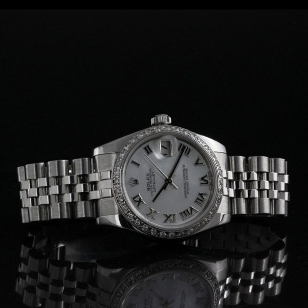 Rolex Lady Datejust 178274 Watch with Mother of Pearl Dial and Diamond Bezel