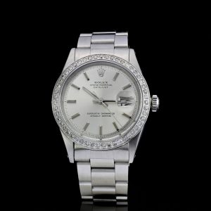 Vintage Unisex Rolex Oyster Perpetual Datejust 1601 Stainless Steel Watch with Later Diamond Bezel, Circa 1970s