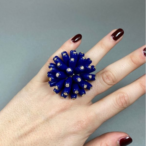 Cartier Lapis Lazuli and Diamond Paris Nouvelle Vague Bombe Ring