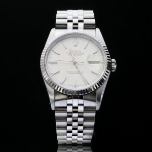 Vintage Rolex Oyster Perpetual Datejust 16234 Steel Automatic Watch, with quick set date and sapphire glass, on steel bracelet strap, Circa 1970s