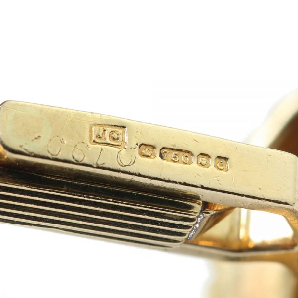 Pair of vintage Cartier 18ct Yellow Gold Oval Cufflinks set with Diamonds