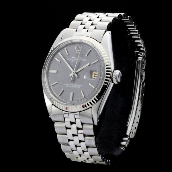 Vintage Rolex Oyster Perpetual 1603 Datejust 36mm Automatic Watch with Rare Grey Dial, Circa 1970s