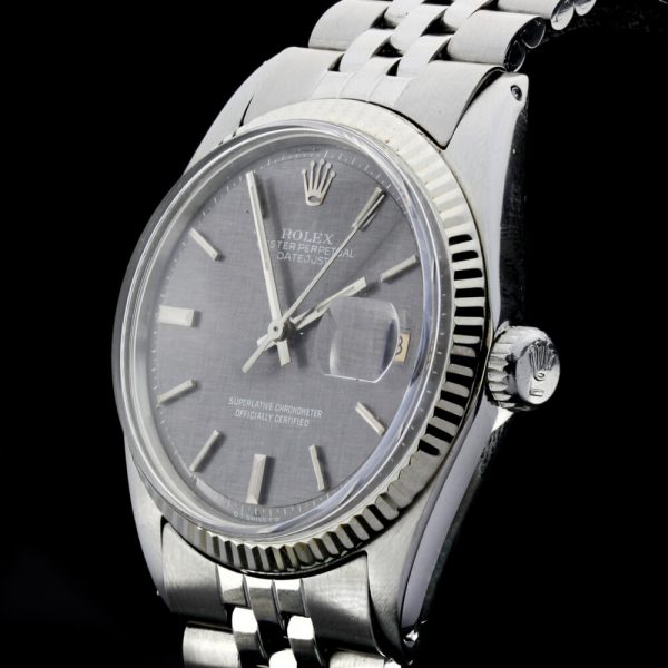 Vintage Rolex Oyster Perpetual 1603 Datejust 36mm Automatic Watch with Rare Grey Dial, Circa 1970s