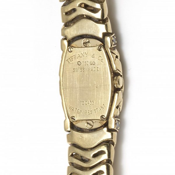 Tiffany and Co Vannerie Diamond and 18ct Yellow Gold Ladies Wristwatch
