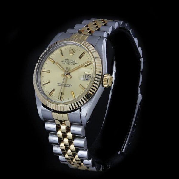 Vintage Rolex Lady Datejust 6827 Steel and Gold 31mm Automatic Watch with Champagne Dial, on stainless steel and 18ct gold bracelet strap, Circa 1986