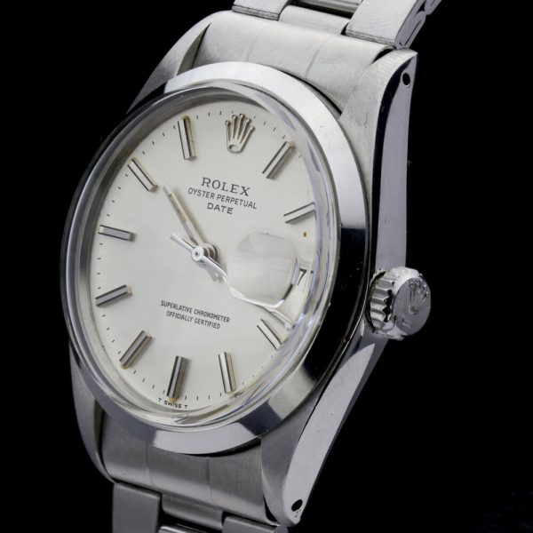 Vintage Rolex Oyster Perpetual Date 1500 Stainless Steel Watch, Circa 1980s