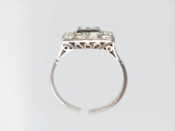 Antique Art Deco 1.30ct Diamond Square Cluster Ring