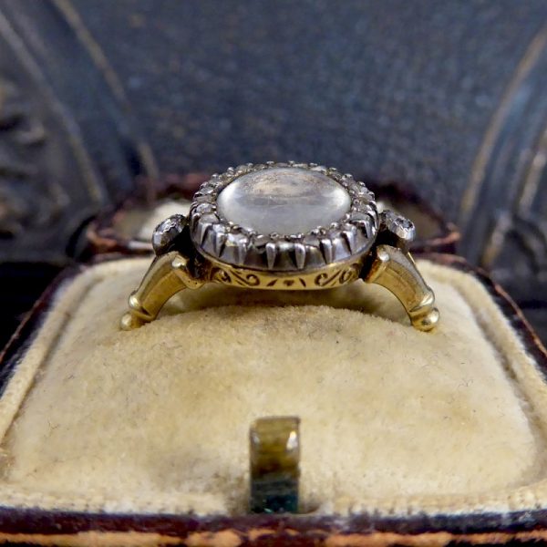 Antique Edwardian Portrait Ring with Rose Cut Diamonds