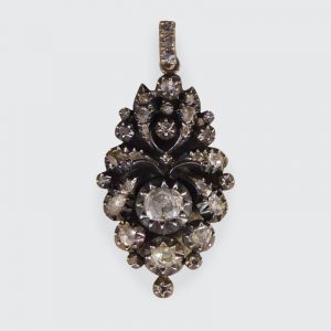 Antique Georgian 1.50ct Rose Cut Diamond Pendant