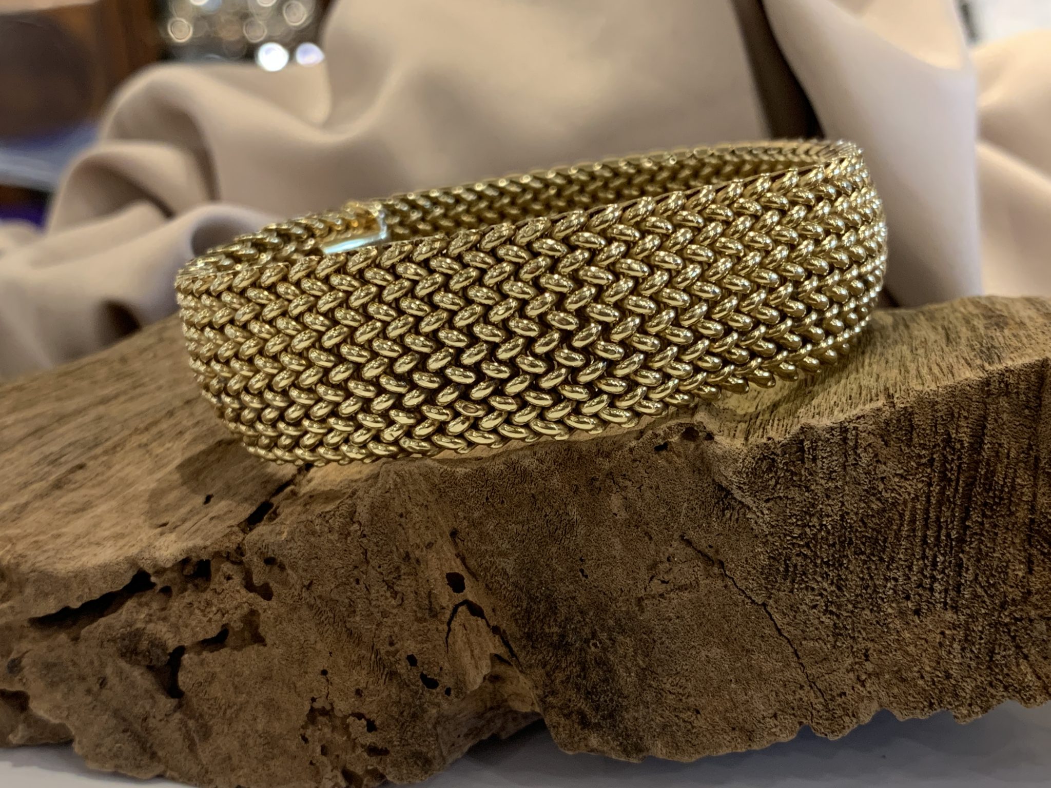 Vintage Gold Mesh Style Bracelet, BREV, 1970s - Jewellery Discovery