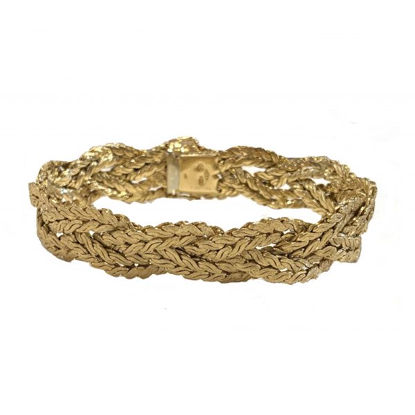 Mellerio Vintage 18ct Gold Textured Rope Bracelet, 1970's