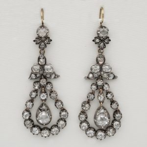 Antique Georgian 5.50ct Diamond Drop Earrings